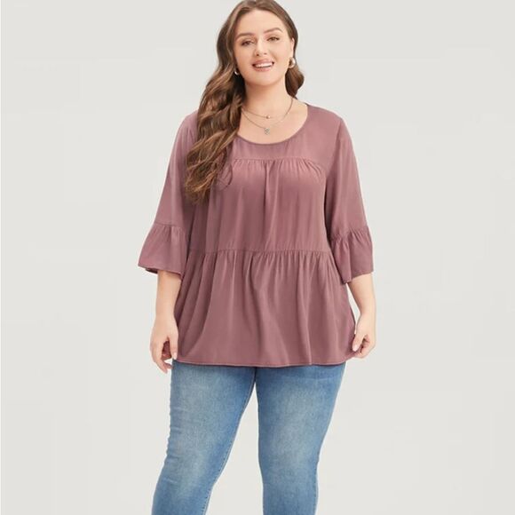 NWT BloomChic pink ruffle top 22/3X - Picture 2 of 9